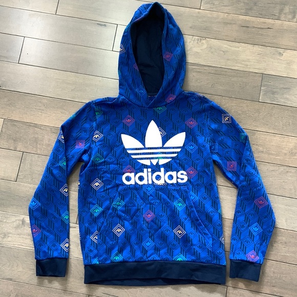Adidas Trefoil hooded terry sweatshirt, kids medium - Picture 1 of 3